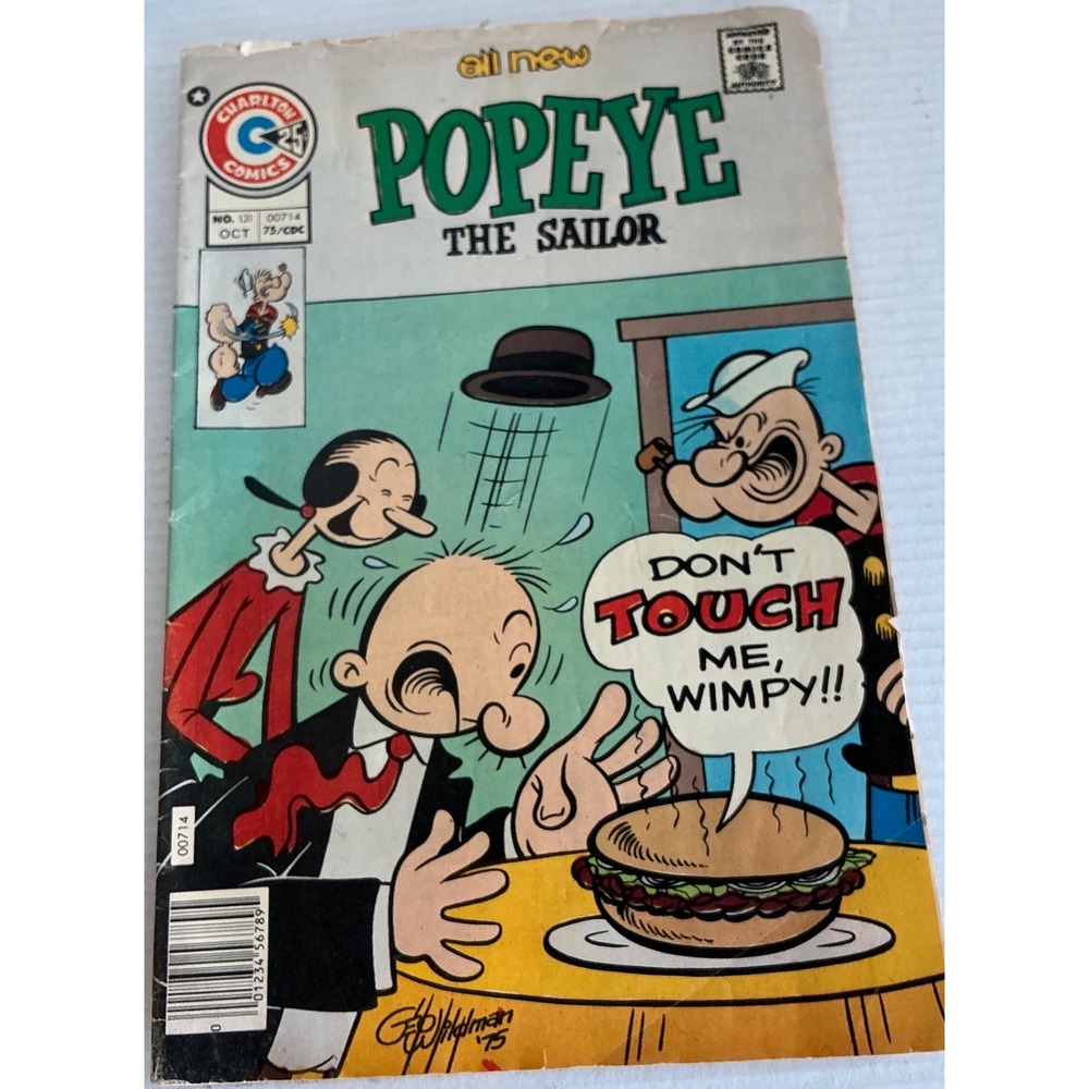 Charlton Vintage Popeye the Sailor Comic Book No‎ 131 Oct 1975 Bronze Age Wimpy